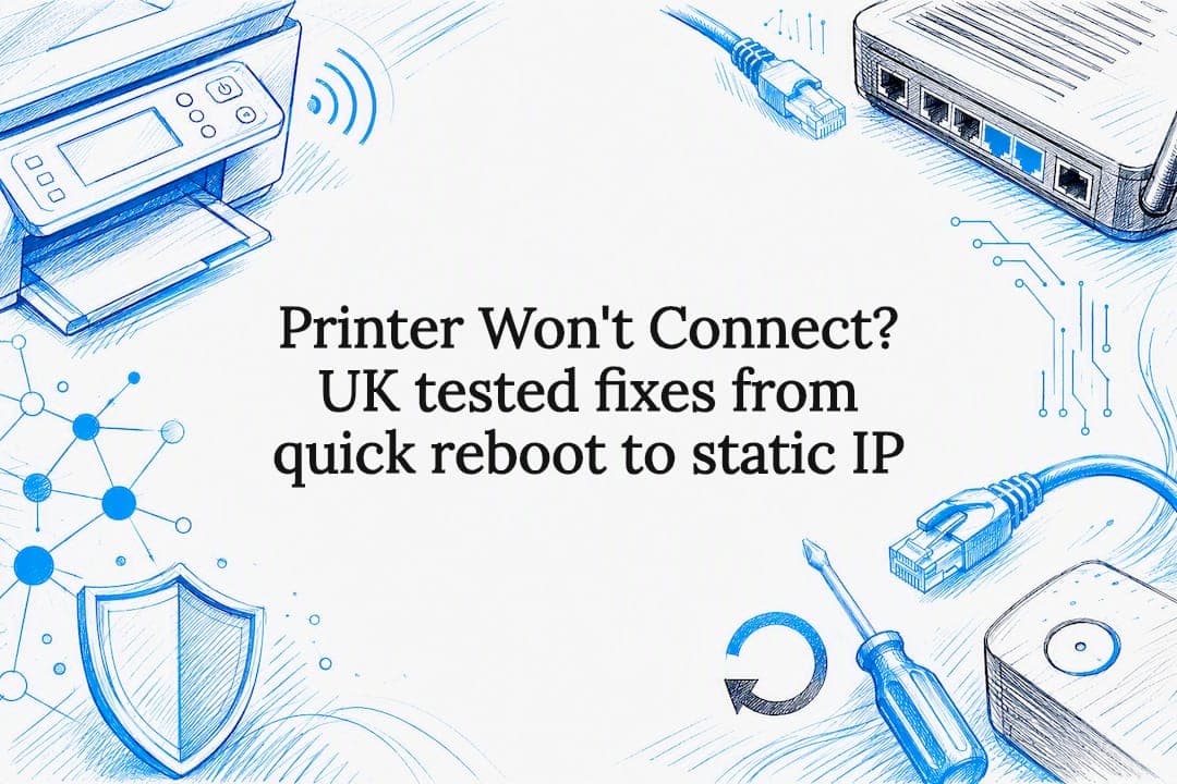 Printer Won't Connect? UK tested fixes from quick reboot to static IP